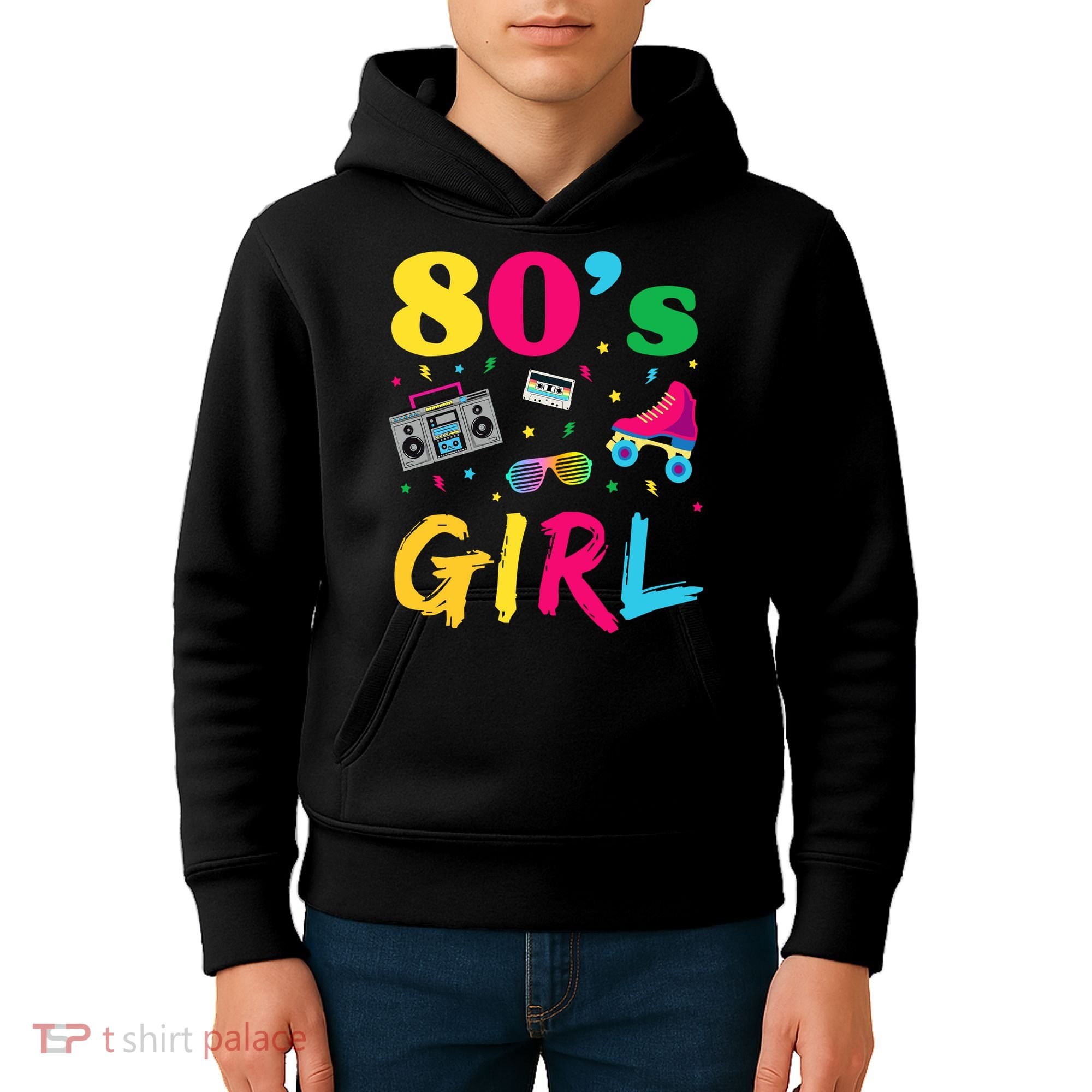 80s Girl Retro Costume Kids Hoodie