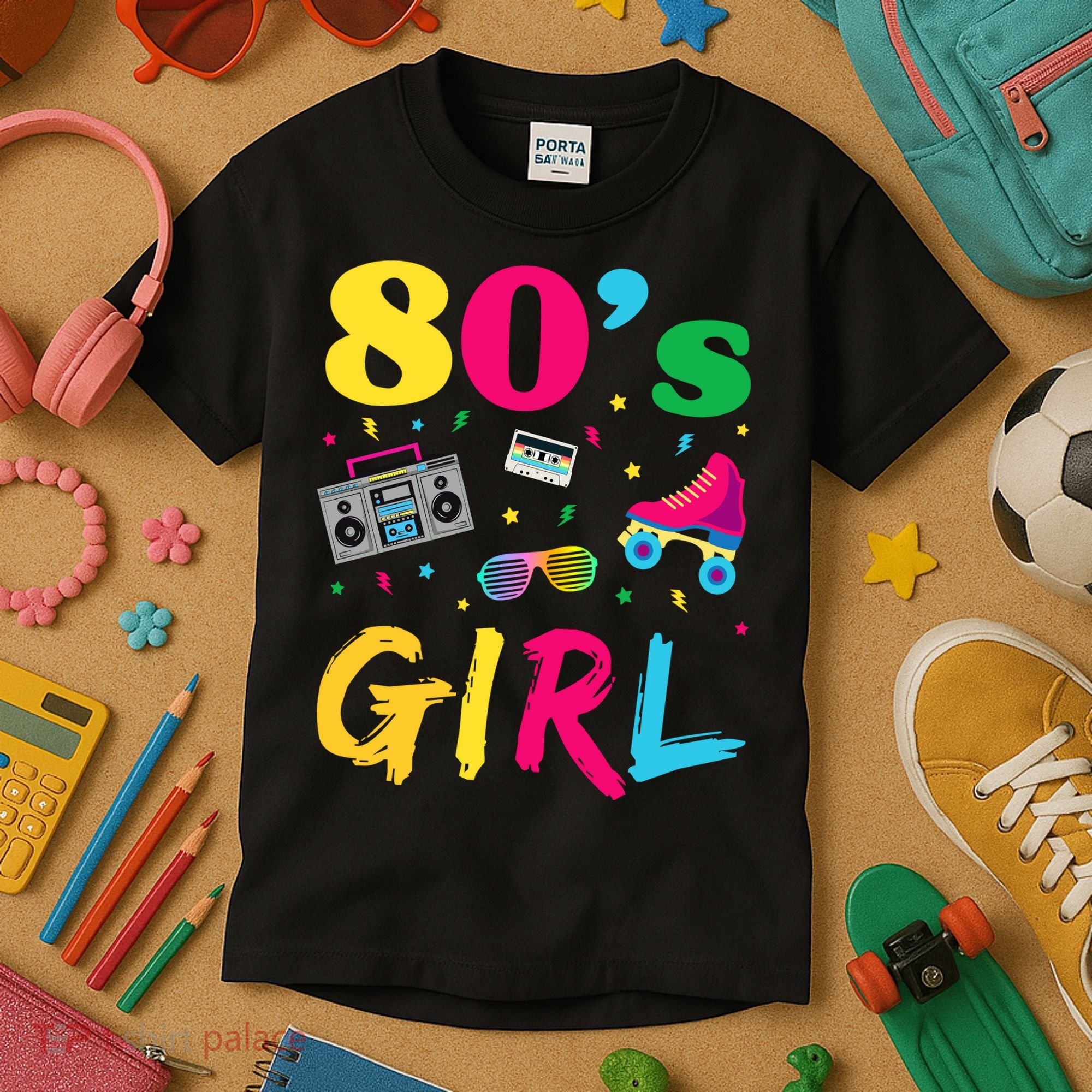 80s Girl Retro Costume Kids T-Shirt
