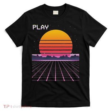 80s Grid Sunset Vaporwave Synthwave Outrun T-Shirt