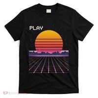 80s Grid Sunset Vaporwave Synthwave Outrun T-Shirt thumb 0