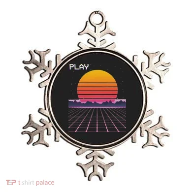 80s Grid Sunset Vaporwave Synthwave Outrun Ornament