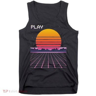 80s Grid Sunset Vaporwave Synthwave Outrun Tank Top