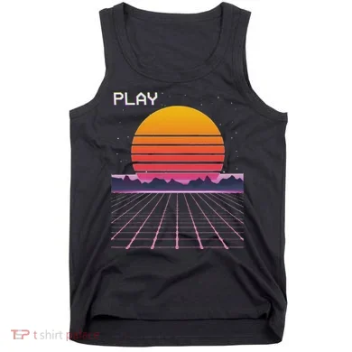 80s Grid Sunset Vaporwave Synthwave Outrun Tank Top