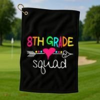 8th Grade Squad Eighth Teacher Student Team Back To School Gift Golf Towel thumb 1