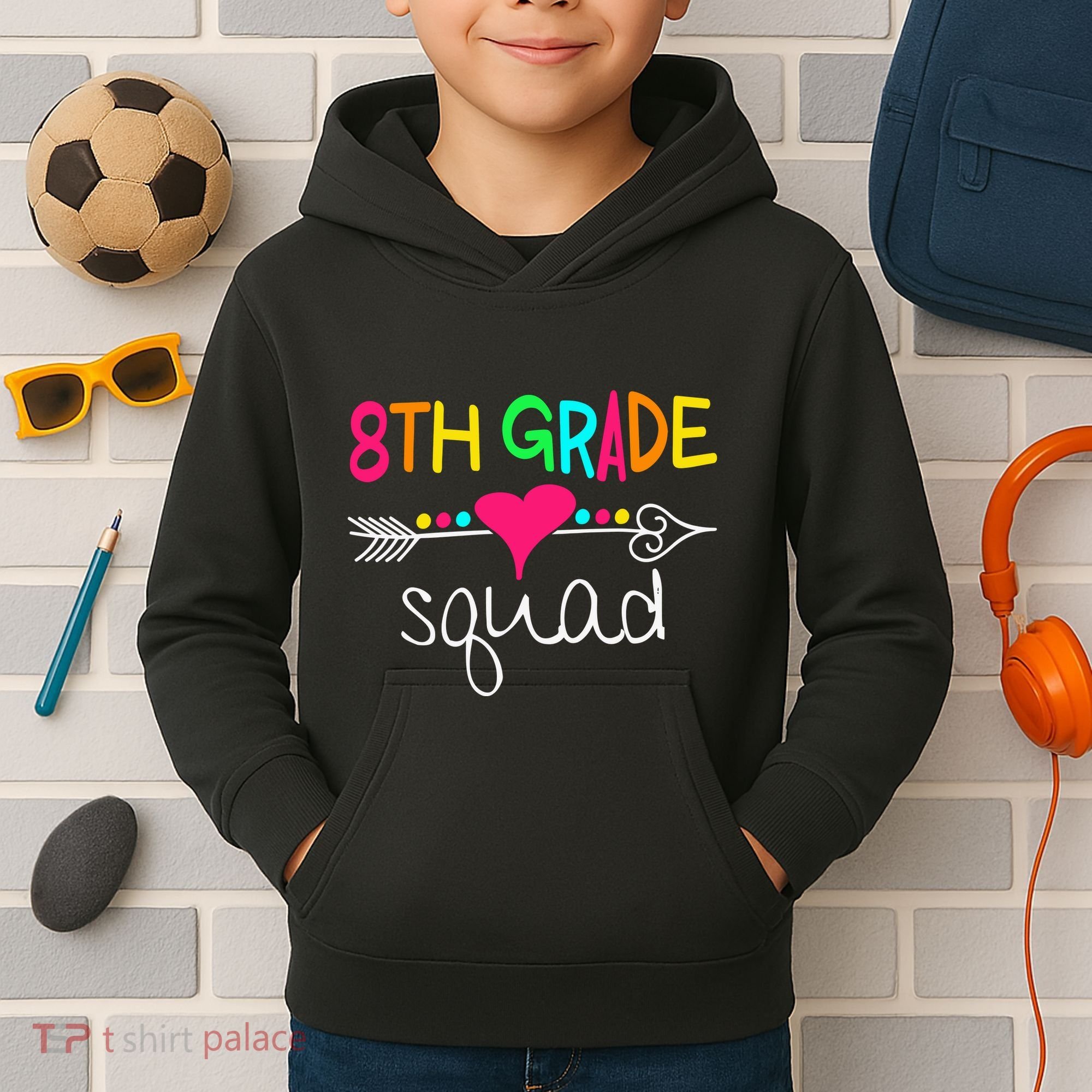 8th Grade Squad Eighth Teacher Student Team Back To School Gift Kids Hoodie