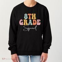 8th Grade Squad Retro Groovy Women Happy First Day Of School Women's Sweatshirt thumb 0