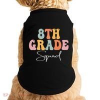 8th Grade Squad Retro Groovy Women Happy First Day Of School Doggie Tank thumb 0