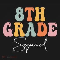 8th Grade Squad Retro Groovy Women Happy First Day Of School USA-Made Doggie Bandana thumb 2