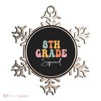 8th Grade Squad Retro Groovy Women Happy First Day Of School Ornament thumb 0