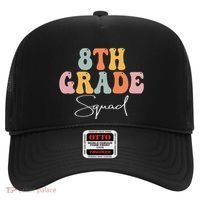 8th Grade Squad Retro Groovy Women Happy First Day Of School Hat thumb 0