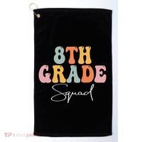 8th Grade Squad Retro Groovy Women Happy First Day Of School Golf Towel thumb 0