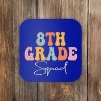 8th Grade Squad Retro Groovy Women Happy First Day Of School Coaster thumb 0