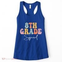 8th Grade Squad Retro Groovy Women Happy First Day Of School Women's Tank Top thumb 0