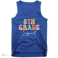 8th Grade Squad Retro Groovy Women Happy First Day Of School Tank Top thumb 0