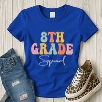 8th Grade Squad Retro Groovy Women Happy First Day Of School Women's T-Shirt thumb 3