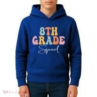 8th Grade Squad Retro Groovy Women Happy First Day Of School Kids Hoodie thumb 4