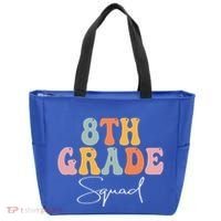 8th Grade Squad Retro Groovy Women Happy First Day Of School Tote Bag thumb 0