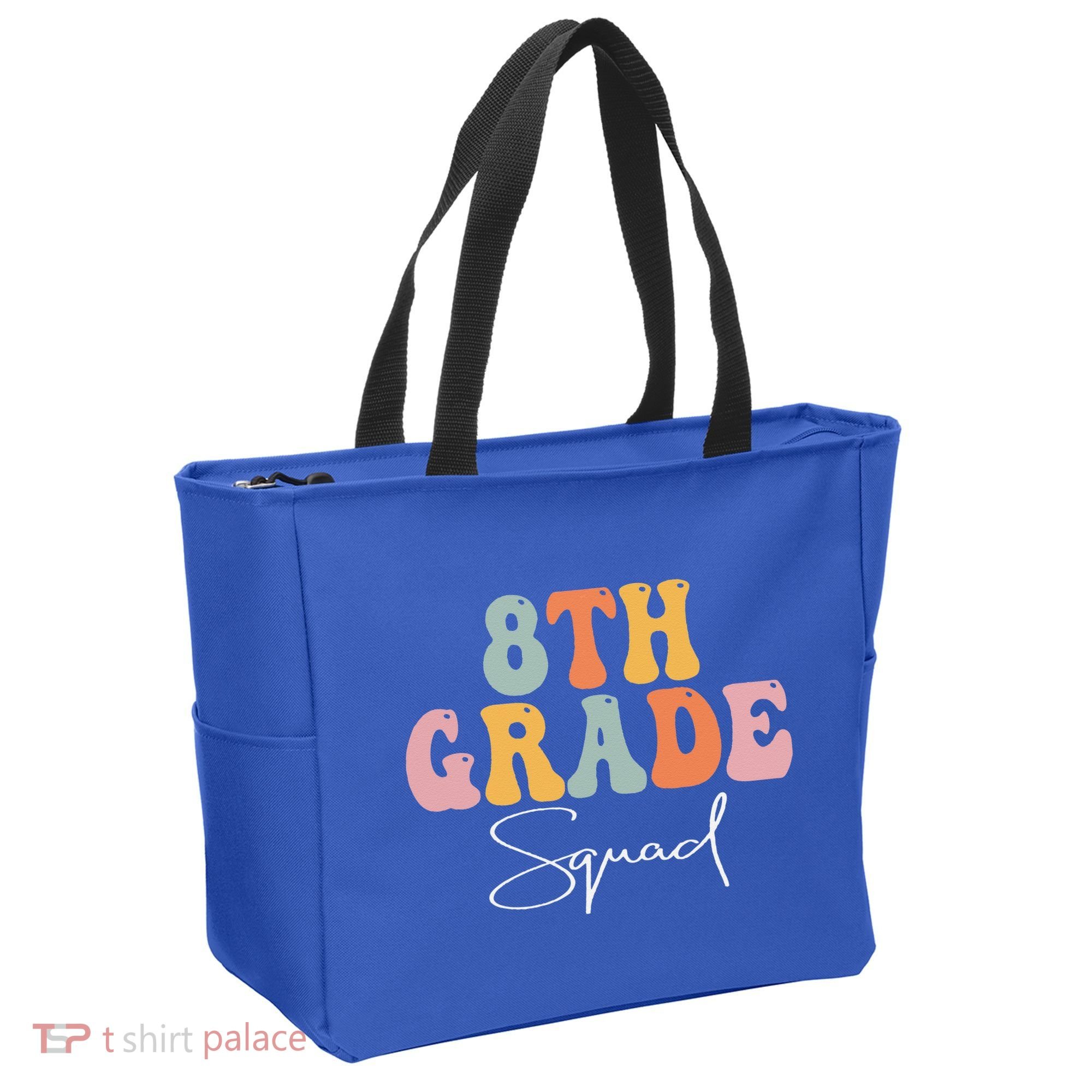 8th Grade Squad Retro Groovy Women Happy First Day Of School Tote Bag