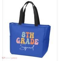 8th Grade Squad Retro Groovy Women Happy First Day Of School Tote Bag thumb 3