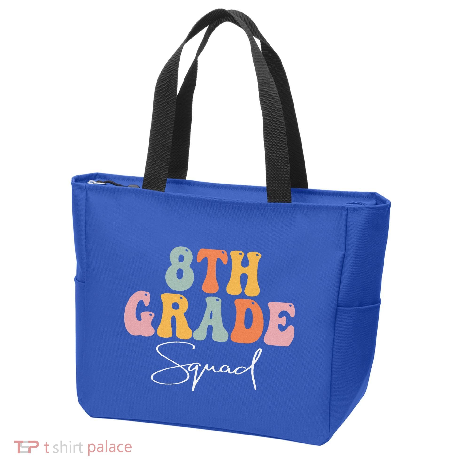 8th Grade Squad Retro Groovy Women Happy First Day Of School Tote Bag