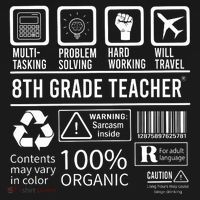 8th Grade Teacher MultiTasking Certified Job Back To School Gift Women's Hoodie thumb 2