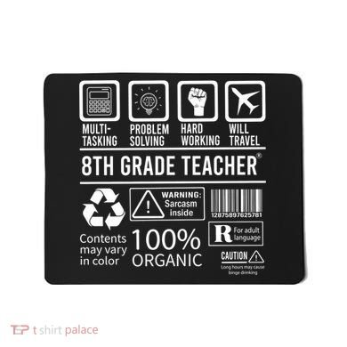 8th Grade Teacher MultiTasking Certified Job Back To School Gift Mousepad