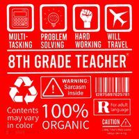 8th Grade Teacher MultiTasking Certified Job Back To School Gift Santa Hat thumb 1