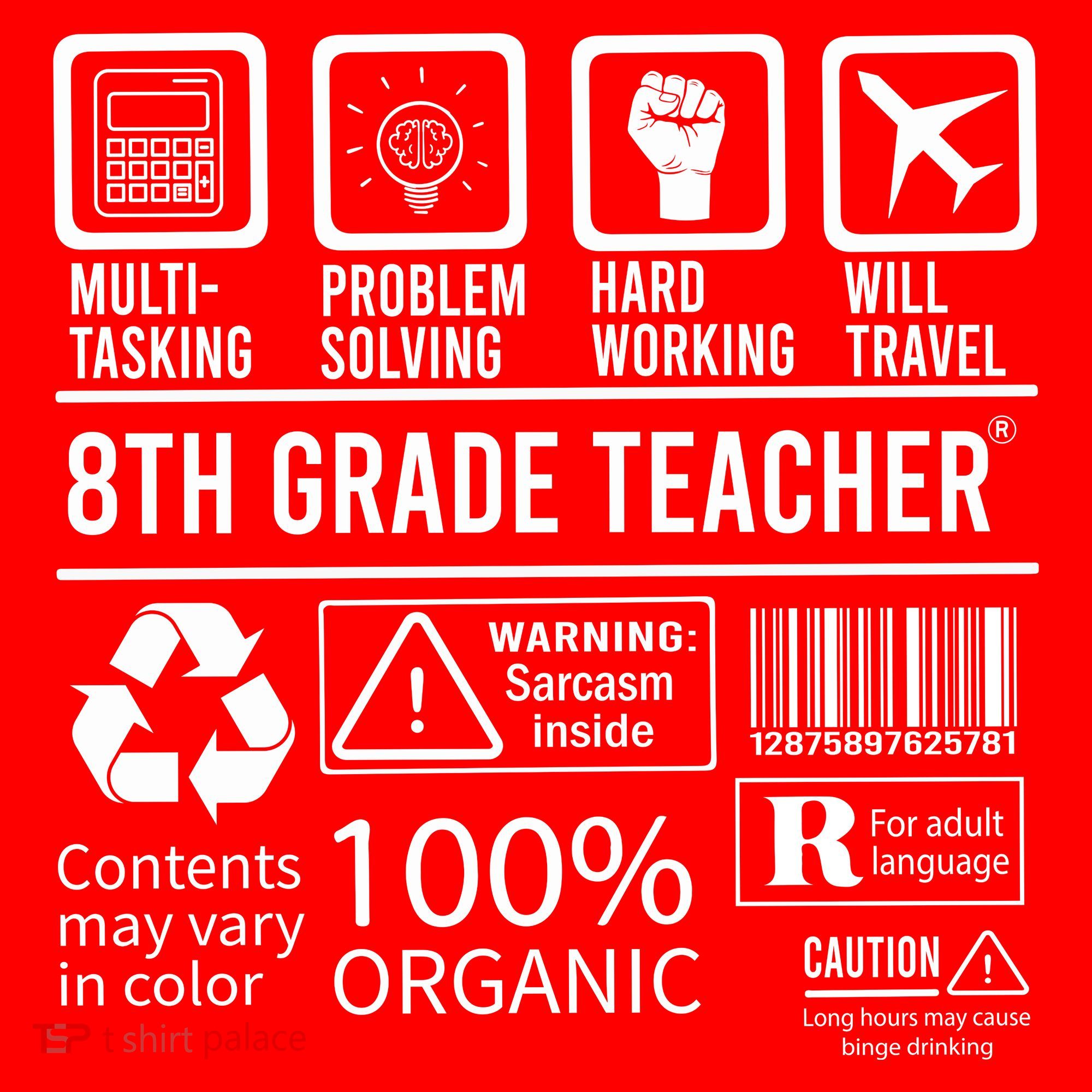 8th Grade Teacher MultiTasking Certified Job Back To School Gift Santa Hat