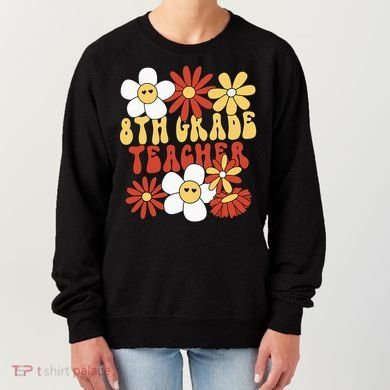 8th Grade Teacher Groovy Eighth Grade Teacher Women's Sweatshirt