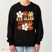 8th Grade Teacher Groovy Eighth Grade Teacher Women's Sweatshirt thumb 0