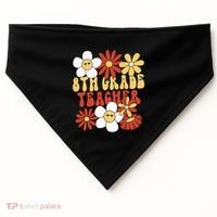 8th Grade Teacher Groovy Eighth Grade Teacher USA-Made Doggie Bandana thumb 0