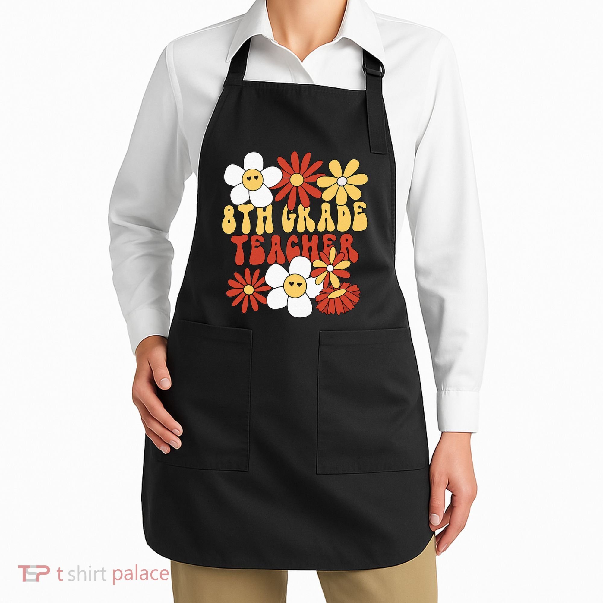 8th Grade Teacher Groovy Eighth Grade Teacher Apron