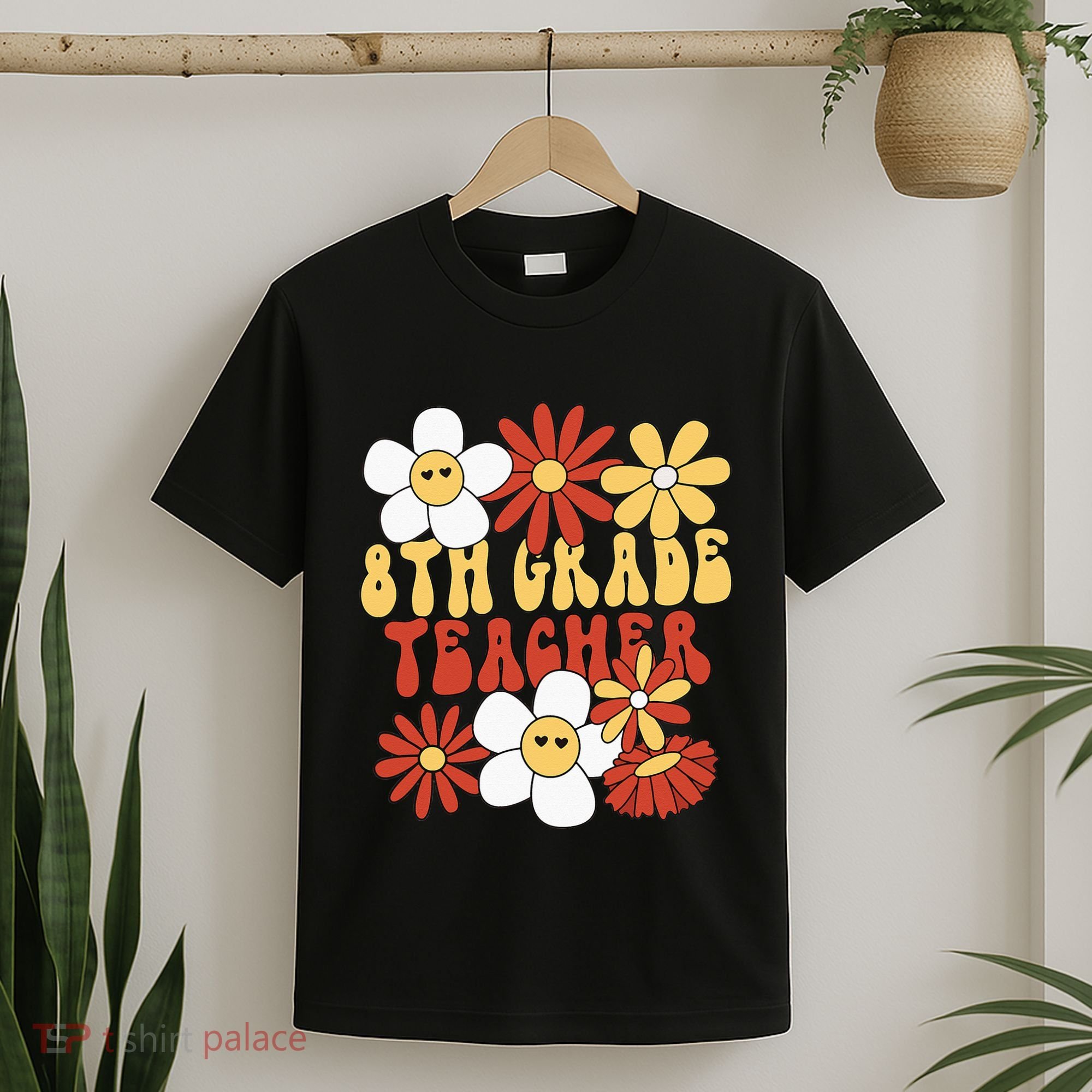 8th Grade Teacher Groovy Eighth Grade Teacher T-Shirt