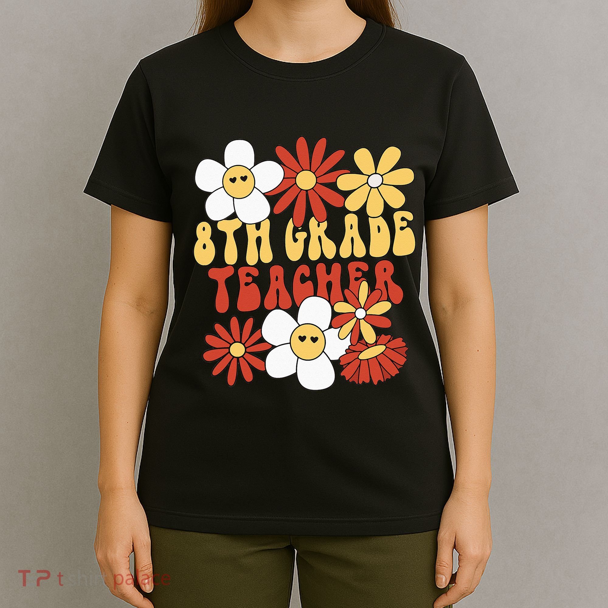 8th Grade Teacher Groovy Eighth Grade Teacher T-Shirt