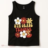 8th Grade Teacher Groovy Eighth Grade Teacher Tank Top thumb 2