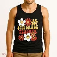 8th Grade Teacher Groovy Eighth Grade Teacher Tank Top thumb 3