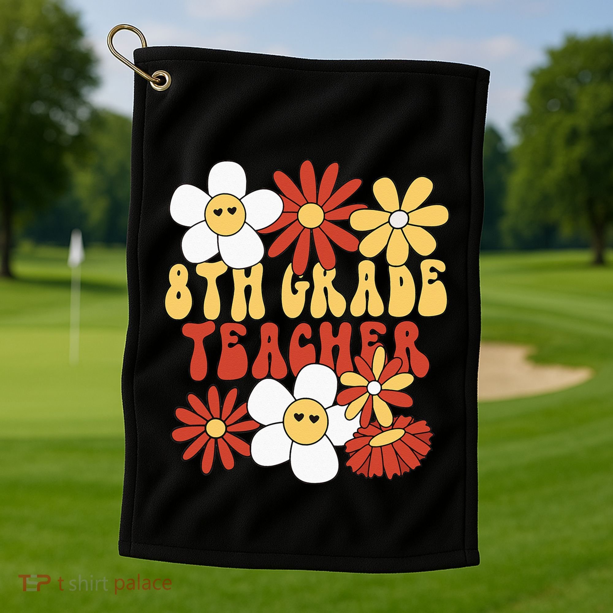 8th Grade Teacher Groovy Eighth Grade Teacher Golf Towel