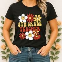 8th Grade Teacher Groovy Eighth Grade Teacher Women's T-Shirt thumb 2