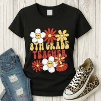 8th Grade Teacher Groovy Eighth Grade Teacher Women's T-Shirt thumb 3