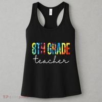 8th Grade Teacher Tie Dye Appreciation Day Back To School Women's Tank Top thumb 3