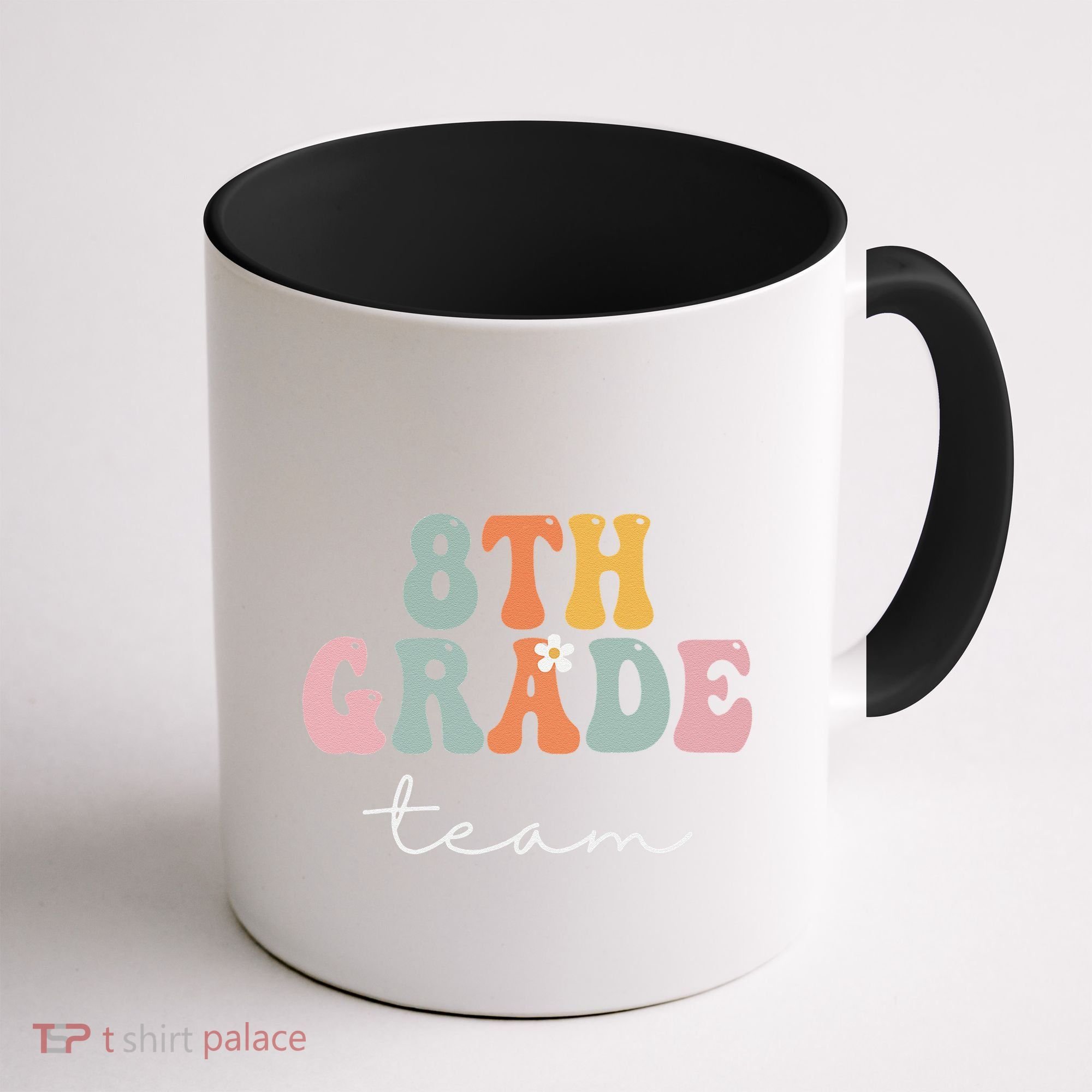 8th Grade Team Retro Groovy Funny Happy First Day Of School Coffee Mug