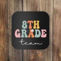 8th Grade Team Retro Groovy Funny Happy First Day Of School Coaster thumb 0