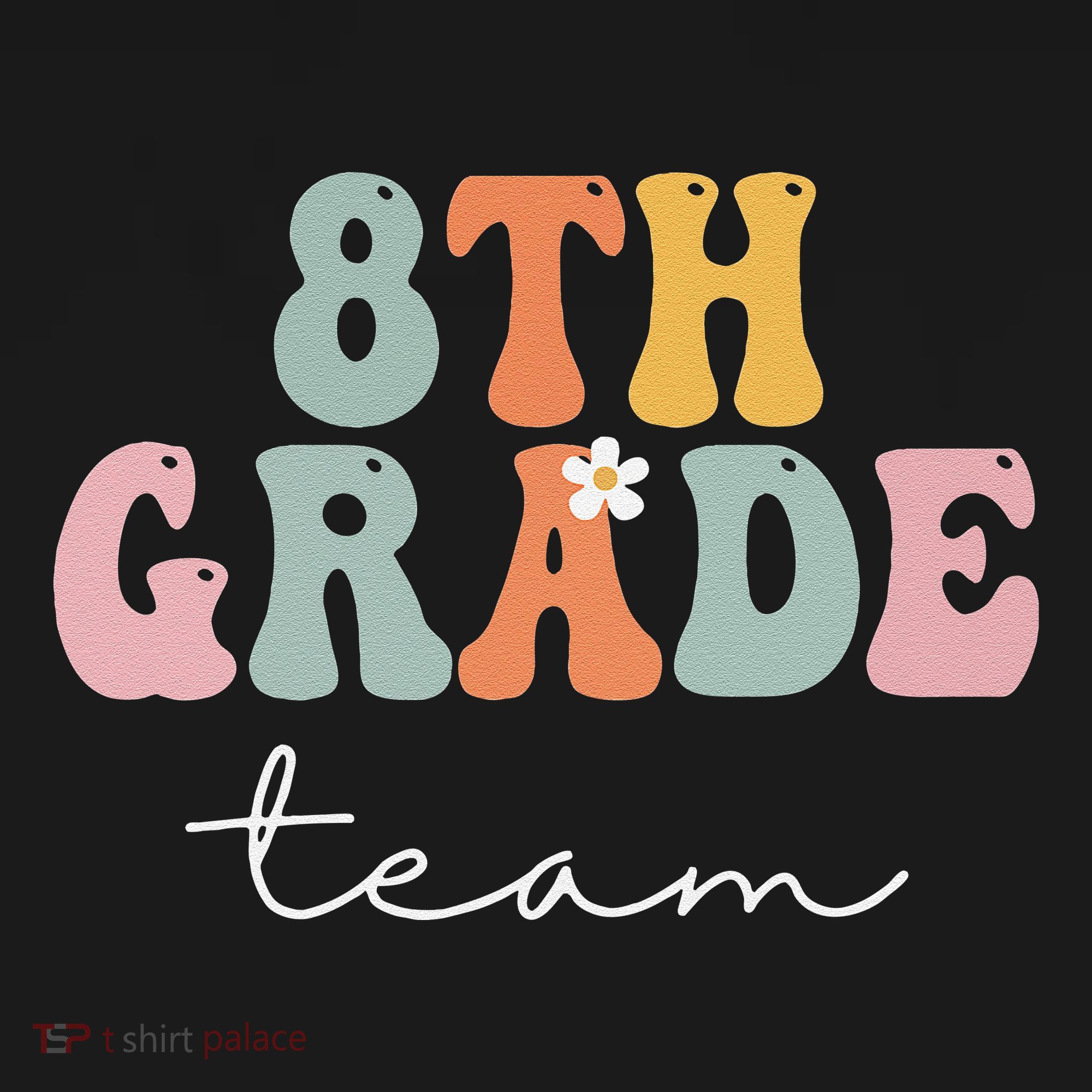 8th Grade Team Retro Groovy Funny Happy First Day Of School Women's Hoodie