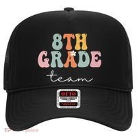 8th Grade Team Retro Groovy Funny Happy First Day Of School Hat thumb 0