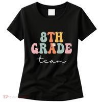 8th Grade Team Retro Groovy Funny Happy First Day Of School Women's T-Shirt thumb 0