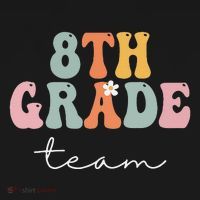 8th Grade Team Retro Groovy Funny Happy First Day Of School Kids Sweatshirt thumb 2