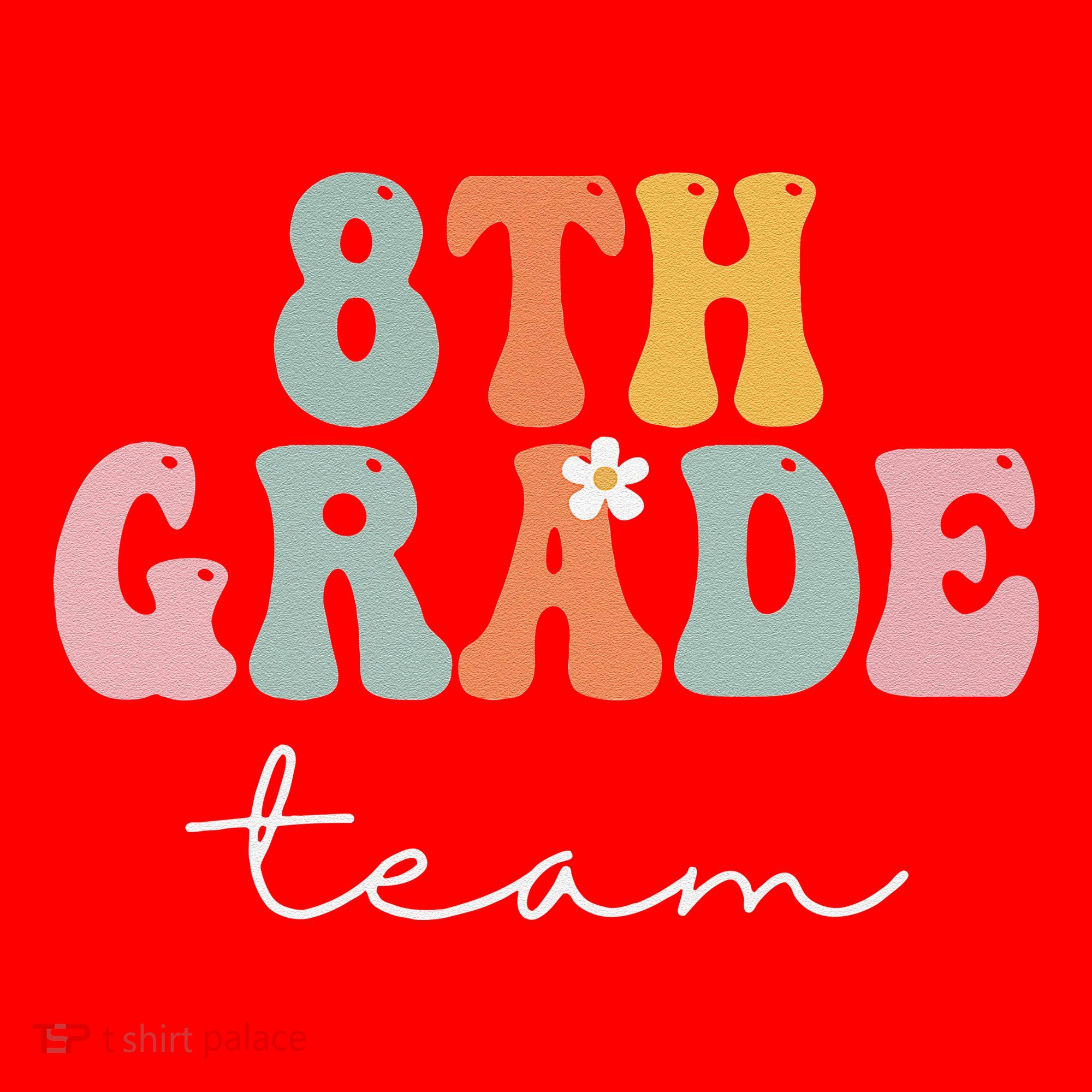 8th Grade Team Retro Groovy Funny Happy First Day Of School Santa Hat