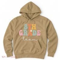 8th Grade Team Retro Groovy Funny Happy First Day Of School Hoodie thumb 0