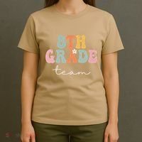 8th Grade Team Retro Groovy Funny Happy First Day Of School T-Shirt thumb 4