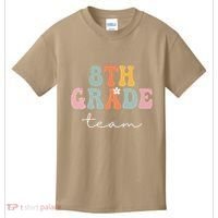 8th Grade Team Retro Groovy Funny Happy First Day Of School Kids T-Shirt thumb 0